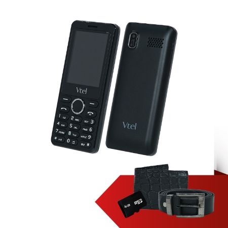 [Flat Sales] Vtel- Điện thoại 2 sim 2 sóng tặng ví, thắt lưng, thẻ nhớ 4G - 9.9